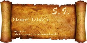 Stumpf Iziás névjegykártya